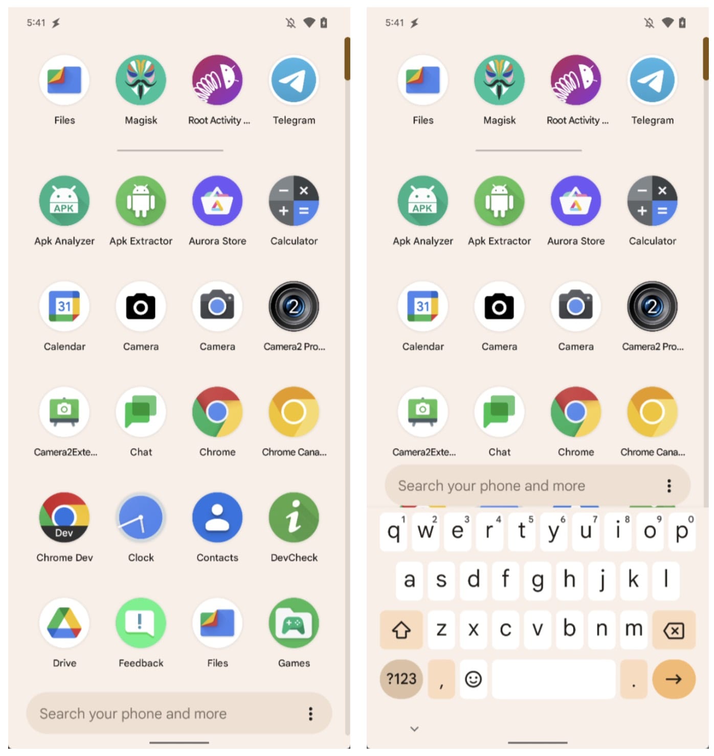 Pixel Launcher Suche Unten