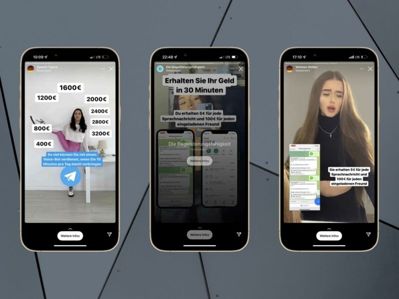 Telegram Bots Instagram Tiktok Werbung Scam Hero