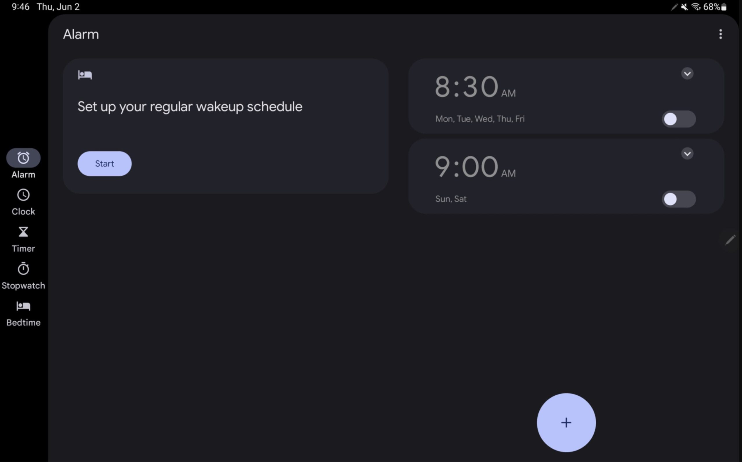 Google Uhr Tablet App