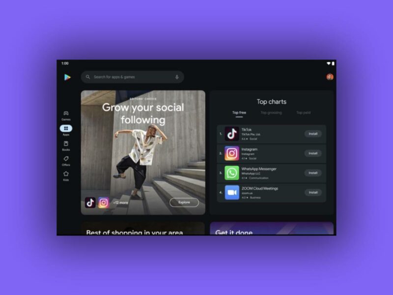 Google Play Store 2023 Tablet Redesign Hero