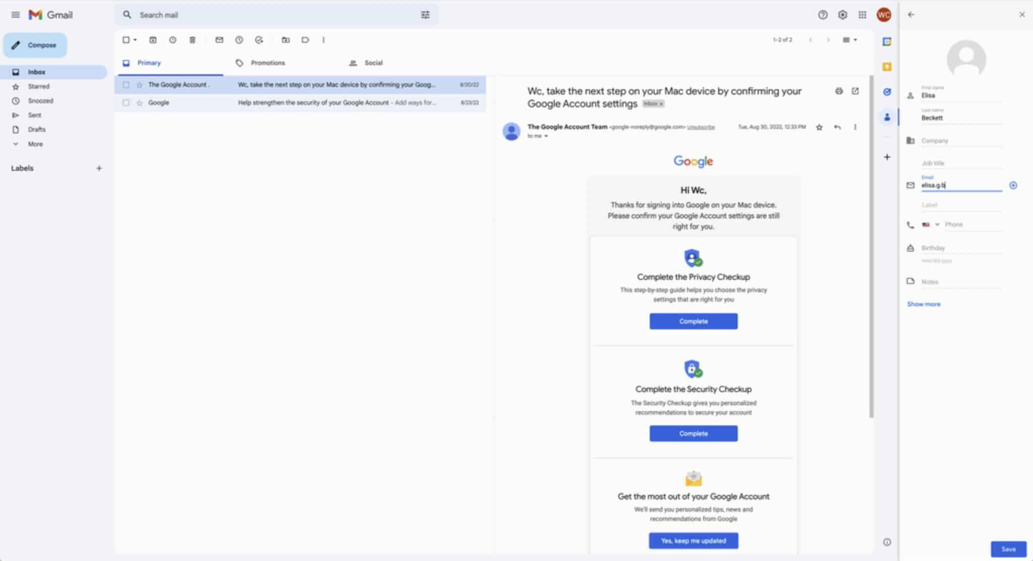 Googel-Kontakte-Gmail