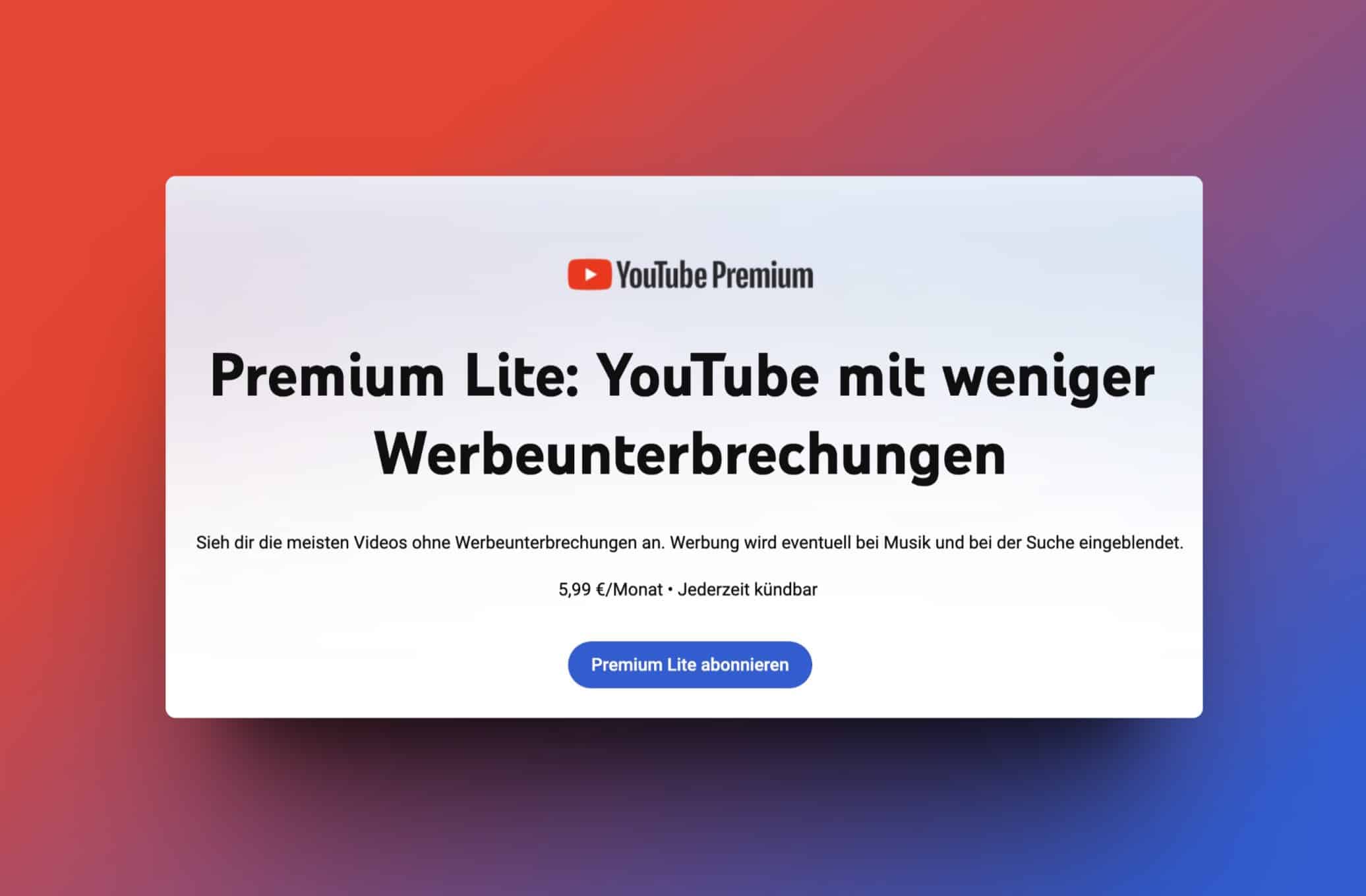 YouTube Premium Lite: Lohnt sich das günstige Abo noch?