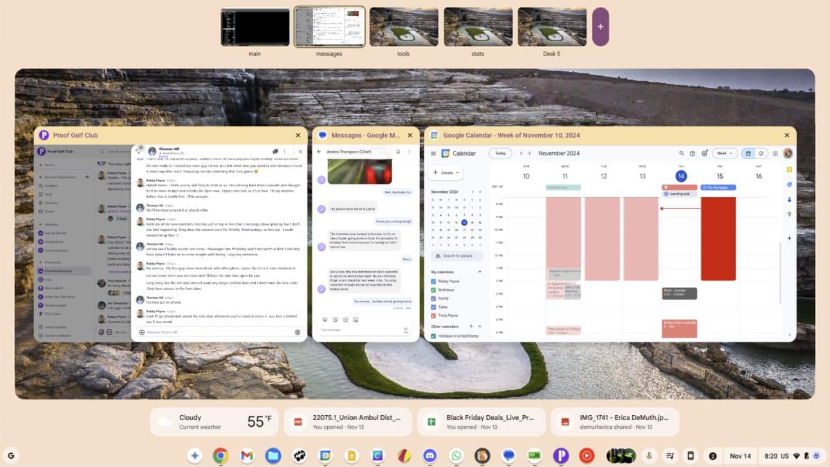 ChromeOS Übersicht mit Wetter