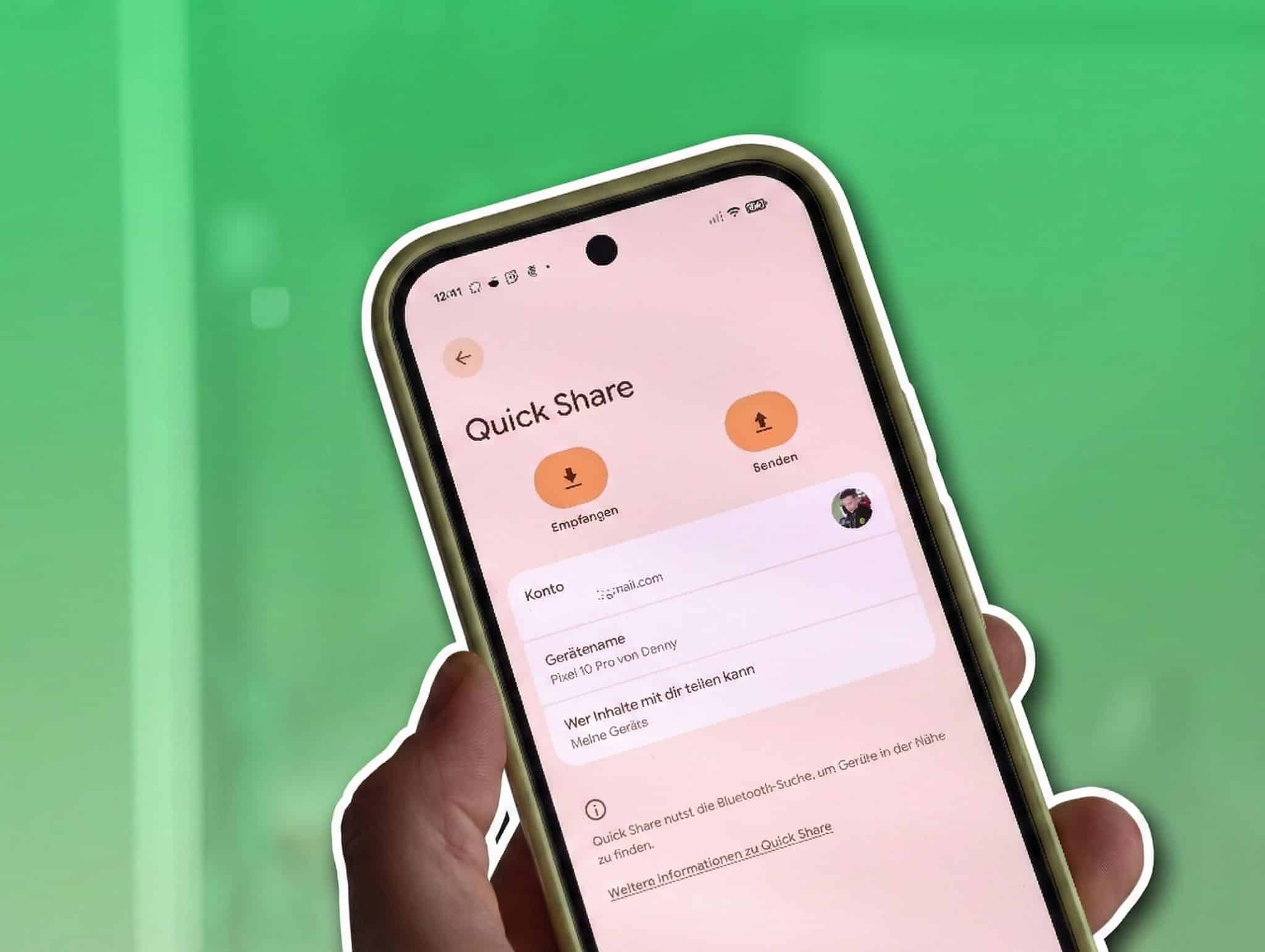 Quick Share auf Android mit einer Option weniger, aber das AirDrop ...